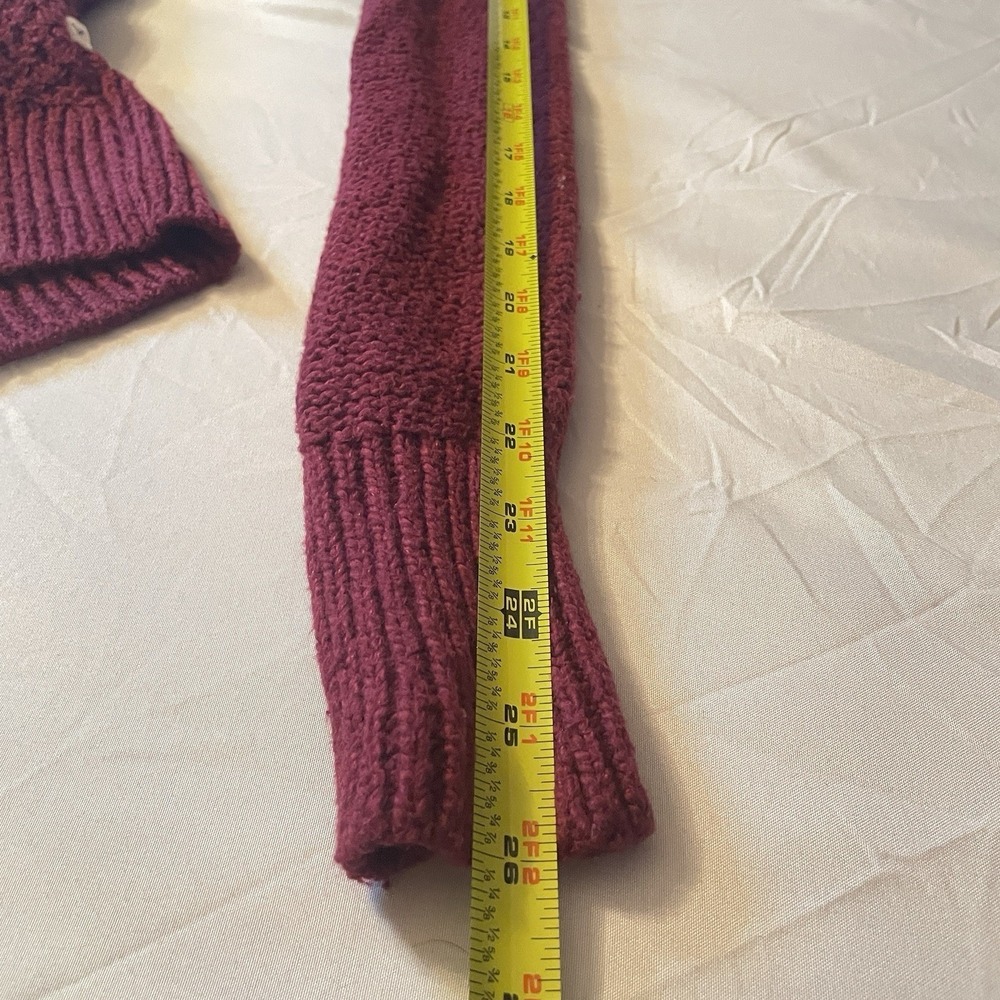 American Eagle Sweater Womens Small Burgundy Cowl Neck Textured Knit Pullover - Picture 9 of 9